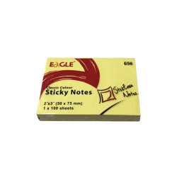 Bloco Notas Aderentes 50x75mm Eagle Amarelo 100 Folhas 1621050