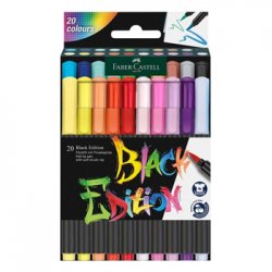 Marcador Feltro Faber Castell Black Edition Ponta Pincel 20x 1302012