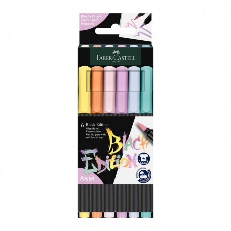 Marcador Feltro Faber Castell Black Edition Ponta Pincel 5x 1302016