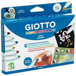 Marcador Pintura Giotto Decor Materials Cx 6 Cores Sortidas 130453300