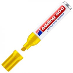 Marcador Permanente Grosso Amarelo 2-7mm Edding 500 1un 1301246