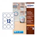 Etiquetas Redondas Removíveis 60mm Avery 20 Folhas 240un AVEL7104REV-20