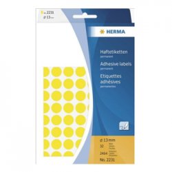 Etiquetas Redondas 13mm Amarelo Herma2231 2464un 1992231