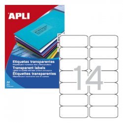 Etiquetas 099,1x038,1mm 20Fls A4 Transparente Apli 280un APL10969