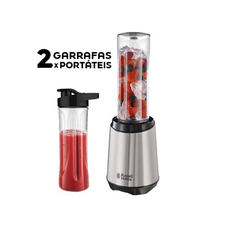 Liquidificador RUSSELL HOBBS Mix Go Steel 2 Garrafas 600ml 69523470-56