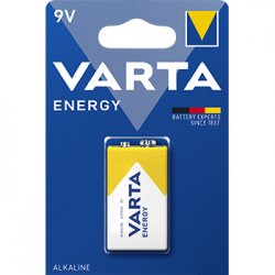 Pilhas 6LR61 Alcalinas 9V 530mAh Varta Energy 1un 1961025