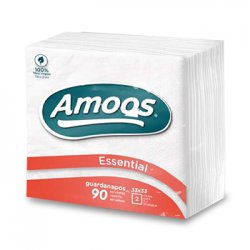 Guardanapos 33x33 2Fls Branco Amoos 90un 6511063