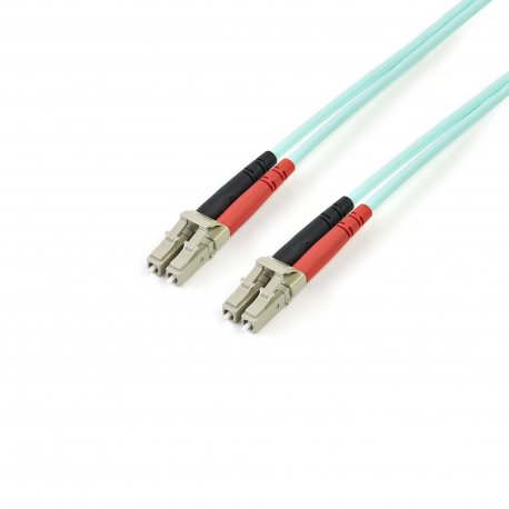 StarTech.com 3m Fiber Optic Cable - 10 Gb Aqua - Multimode Duplex 50/125 - LSZH - LC/LC - OM3 - LC to LC Fiber Patch Cable - Ca