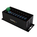 StarTech.com 7-Port USB 3.0 Hub - Metal Industrial USB-A Hub with ESD Protection & 350W Surge Protection - Din Rail, Wall or De