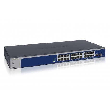 NETGEAR Plus XS724EM - Interruptor - inteligente - 22 x 100/1000/2.5G/5G/10GBase-T + 2 x combinado SFP+ 10 Gigabit - desktop, m