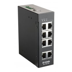 D-Link DIS 100E-8W - Interruptor - sem gestão - 8 x 10/100 - montável em trilho DIN, montável na parede - alimentação DC DIS-10