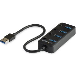 StarTech.com 4 Port USB 3.0 Hub, USB-A to 4x USB 3.0 Type-A with Individual On/Off Port Switches, SuperSpeed 5Gbps USB 3.1/USB 