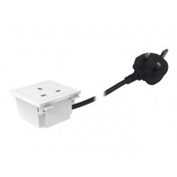 VISION Techconnect Modular AV Faceplate - LIFETIME WARRANTY - UK power socket module - grounded UK power socket - occupies 3 mo