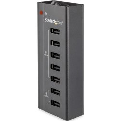 StarTech.com 7 Port USB Charging Station with 5x 1A Ports and 2x 2A Ports - Faixa de carregamento + adaptador de energia AC - 5