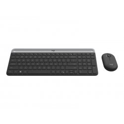 Logitech Slim Wireless Combo MK470 - Conjunto de teclado e rato - sem fios - 2.4 GHz - Francês - grafite 920-009190