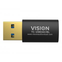 VISION Professional installation-grade USB-C to USB-A adapter - LIFETIME WARRANTY - plugs into full-sized USB-A 3.0 socket on a