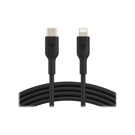 Belkin BOOST CHARGE - Cabo Lightning - 24 pin USB-C macho para Lightning macho - 1 m - preto - Fornecimento de energia USB (18W