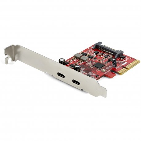 StarTech.com PCIe USB 3.1 Card, 2x USB C 3.1 Gen 2 10Gbps, PCIe Gen 3 x4, ASM3142 Chipset, USB Type-C PCI Express Card, 2-Port 