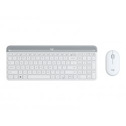 Logitech Slim Wireless Combo MK470 - Conjunto de teclado e rato - sem fios - 2.4 GHz - Espanhol - branco sujo 920-009199