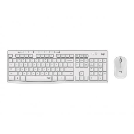 Logitech MK295 Silent - Conjunto de teclado e rato - sem fios - 2.4 GHz - Alemão - esbranquiçado 920-009819