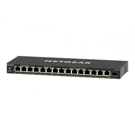 NETGEAR Plus GS316EP - Interruptor - Administrado - 15 x 10/100/1000 (PoE+) + 1 x SFP - desktop, montável na parede - PoE+ (180