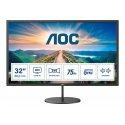 AOC Q32V4 - Monitor LED - 32" (31.5" visível) - 2560 x 1440 QHD @ 75 Hz - IPS - 250 cd/m² - 1200:1 - 4 ms - HDMI, DisplayPort -