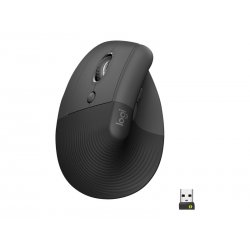 Logitech Lift Vertical Ergonomic Mouse - Rato vertical - ergonómico - para esquerda - óptico - 6 botões - sem fios - Bluetooth,