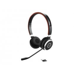 Jabra Evolve 65 SE UC Stereo - Auscultadores - no ouvido - bluetooth - sem fios - USB - com suporte de carregamento - Otimizado