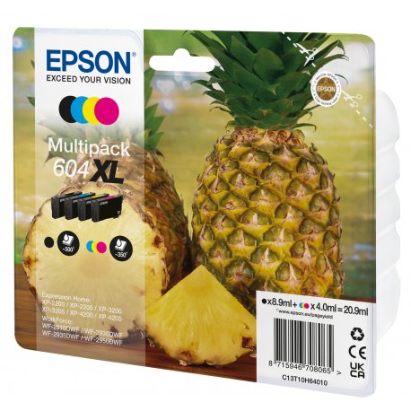 Epson 604XL Multipack - Pack de 4 - XL - preto, amarelo, azul cyan, magenta - original - blister com RF/alarme acústico - tinte