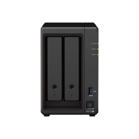 Synology Disk Station DS723+ - Servidor NAS - 2 baias - RAID (expansão de disco rígido) RAID 0, 1, JBOD - RAM 2 GB - Gigabit Et