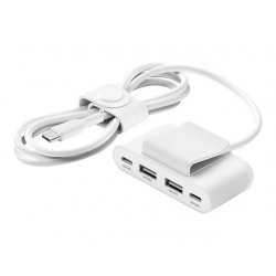 Belkin BoostCharge - Faixa de carregamento - 4 conectores de saída (2 x USB, 2 x USB-C) - branco BUZ001BT2MWHB7