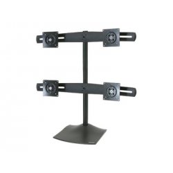 Ergotron DS100 Quad-Monitor Desk Stand - Plataforma - para 4 visores LCD - alumínio, aço - preto - tamanho de tela: até 24" - C