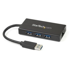 StarTech.com USB 3.0 Hub with Gigabit Ethernet Adapter - 3 Port - NIC - USB Network / LAN Adapter - Windows & Mac Compatible (S