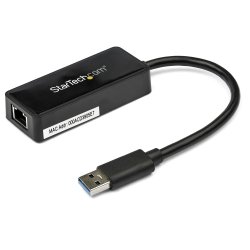 StarTech.com USB 3.0 Ethernet Adapter - USB 3.0 Network Adapter NIC with USB Port - USB to RJ45 - USB Passthrough (USB31000SPTB