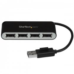 StarTech.com 4 Port USB 2.0 Hub - USB Bus Powered - Portable Multi Port USB 2.0 Splitter and Expander Hub - Small Travel USB Hu