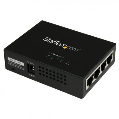 StarTech.com 4 Port Gigabit Midspan - PoE+ Injector - 802.3at and 802.3af - Wall-mountable Power over Ethernet Midspan (POEINJ4