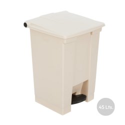 Contentor 45L Plástico c/Pedal Bege RUBFG614400BEIG