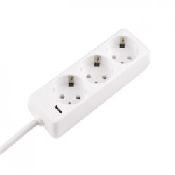 Extensão eléctrica HAMA 3 tomadas, 1,4 mt,branco 30381 00030381