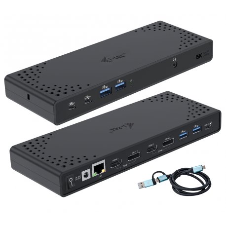 Docking Station i-tec USB 3.0 / USB-C / Thunderbolt 2x Display até 100W - s/Carregador CADUA4KDOCKPDL2