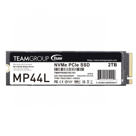 SSD M.2 PCIe 4.0 NVMe Team Group 2TB MP44L 4800R/4400W c/dissipador Grafeno TM8FPK002T0C101