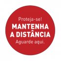 Sinalética MANTENHA A DISTÂNCIA Vinil Portas 347x347mm 1793023