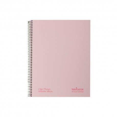 Caderno Espiral A4 Quadriculado Navigator Rosa Pastel 80Fls 1731224