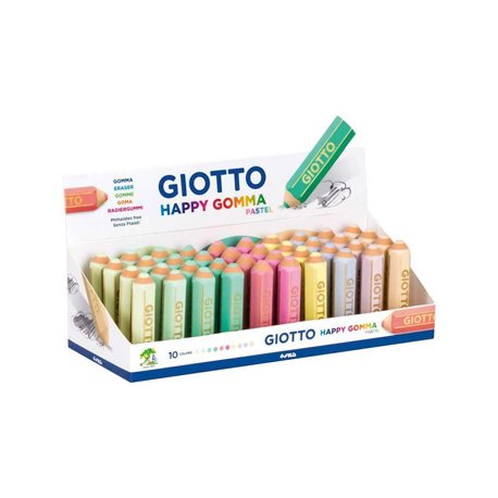 Borracha Happy Gomma Giotto Cores Pastel Cx Expositor 1un 111234000