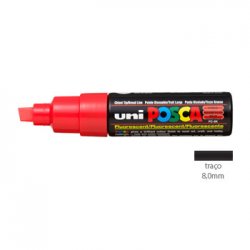 Marcador Uniball Posca PC-8K 8mm Vermelho Fluor (F15) 1un 1293225/UN