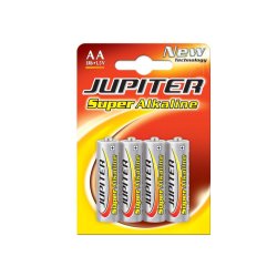 Pilhas AA LR6 Alcalinas 1.5V 2600mAh Jupiter 4un 1961052