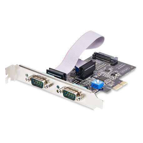 StarTech.com 2-Port Serial PCIe Card, Dual-Port PCI Express to RS232/RS422/RS485 (DB9) Serial Card, Low-Profile Brackets Incl.,