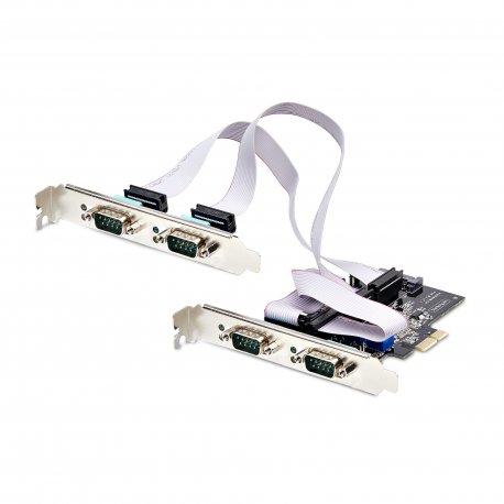 StarTech.com 4-Port Serial PCIe Card, Quad-Port PCI Express to RS232/RS422/RS485 (DB9) Serial Card, Low-Profile Bracket Incl., 