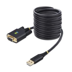 StarTech.com 10ft (3m) USB to Null Modem Serial Adapter Cable, Interchangeable DB9 Screws/Nuts, COM Retention, USB-A to RS232, 