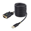 StarTech.com 10ft (3m) USB to Serial Adapter Cable, Interchangeable DB9 Screws/Nuts, COM Retention, USB-A to DB9 RS232, FTDI IC