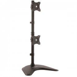 StarTech.com Vertical Dual Monitor Stand - Supports Monitors 13" to 27" - Adjustable - Computer Monitor Stand for Double Stacke